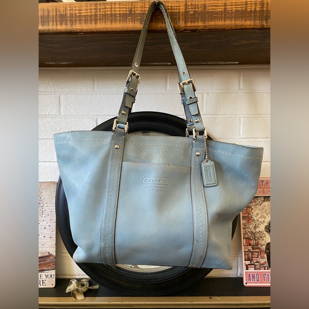 Light blue coach purse